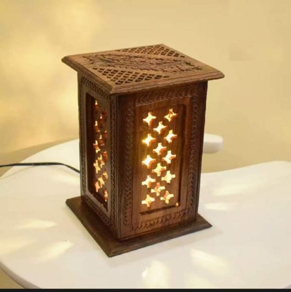 Wooden Square Table Lamp - Image 2